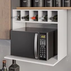 Suporte Micro-Ondas Forno Armário Aéreo com Adega 60cm Lótus M24 Branc