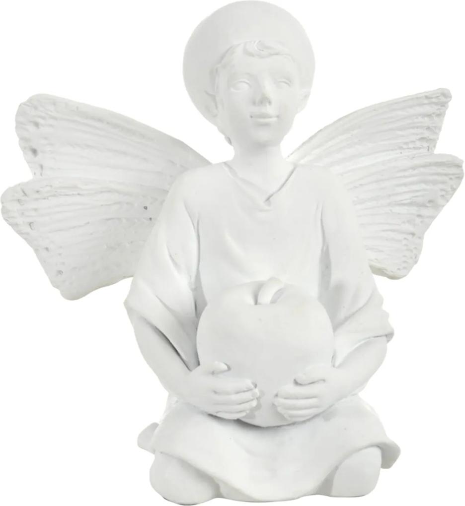 Escultura Udecor Anjo com Maça Branco