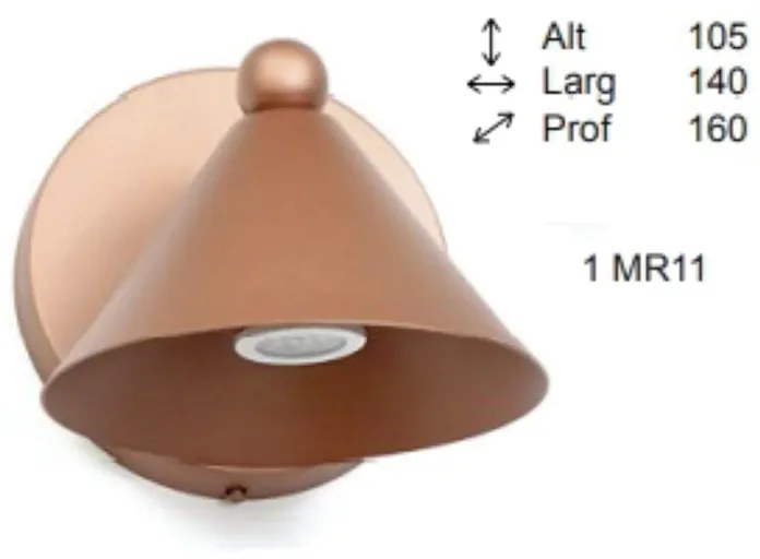 Arandela Time Cone Aluminio Fixo 16X14X10,5Cm 1Xmr11 - Old Artisan Ar-... (BRANCO)