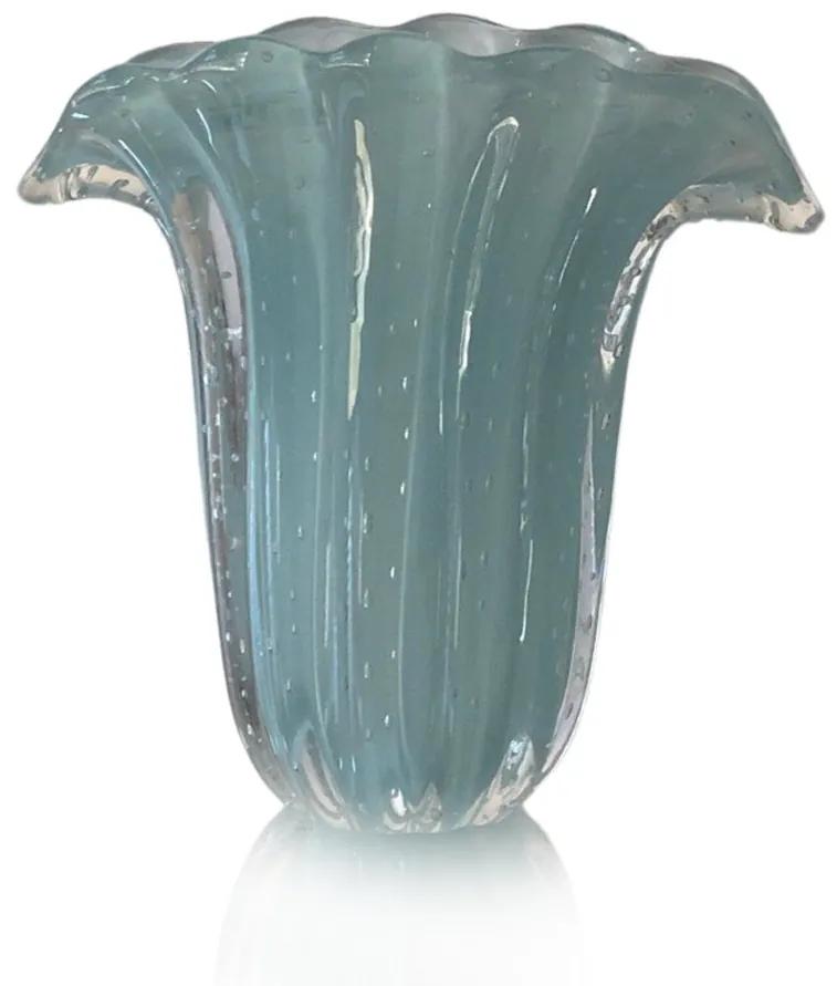 Vaso em Murano Leque Di Murano  Azul Tiffany