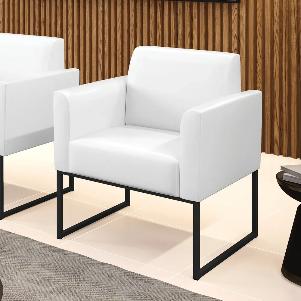 Poltrona Base Industrial Preto Marisa Corano D03 - DRossi - Branco