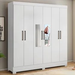 Guarda Roupa Casal 6 Portas com Espelho Elite 3 Gavetas Pratico D02 Br