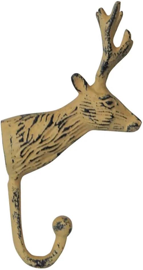 Cabideiro Rustic Deer Head Amarela em Alumínio - Urban - 18x10 cm