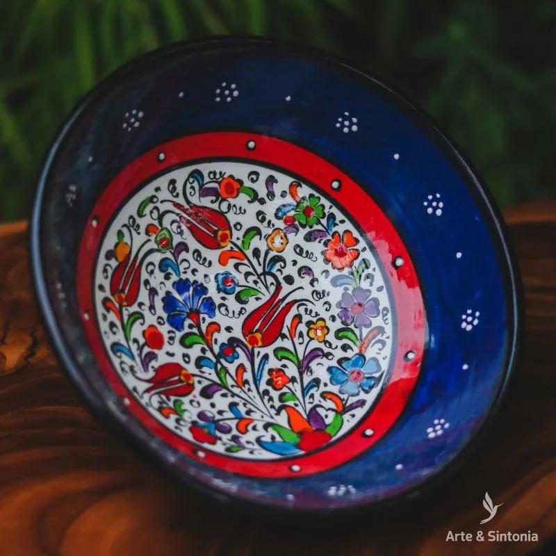 Tigela Cerâmica Turca Azul Escura