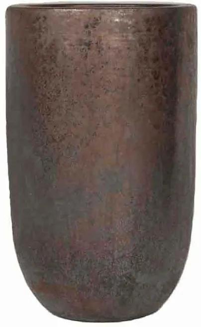 Vaso Vietnamita Cerâmica Importado U Planter Grafite D26cm x A41cm