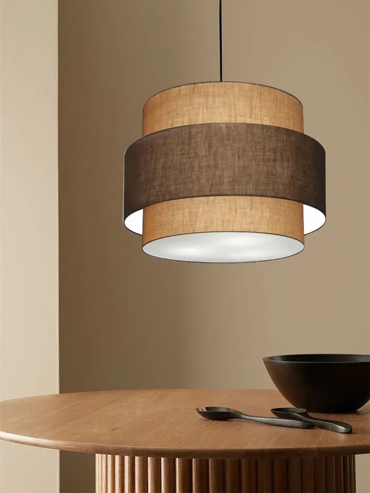 Lustre Para Sala de Jantar Vivare Md-4395 Cúpula em Tecido 55cm