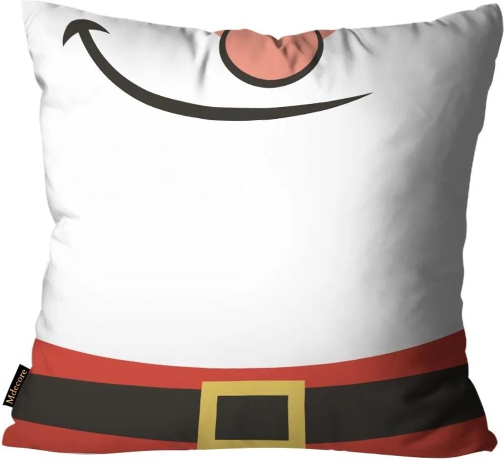 Capa para Almofada Mdecore Natal Papai Noel Branca 45x45cm
