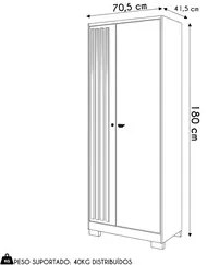 Armário Multiuso Organizador Lavanderia Versus Carvalho Branco/Branco