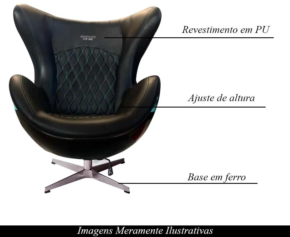 Poltrona Decorativa Egg Chair AMG One Cinza/Preto G53 - Gran Belo