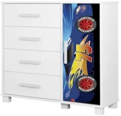 Quarto Infantil 3 Peças Com Mini Cama Carro Azul Z53 - Mpozenat