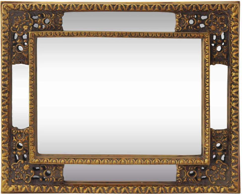 Espelho com Moldura Dourado Abraim - 49x38cm