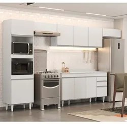 Armário de Cozinha Modulada 5 Peças CP14 Balcão com Tampo Branco - Lum