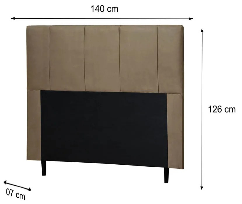 Cabeceira Donna Para Cama Box Casal 140 cm Suede Bege -  D'Rossi