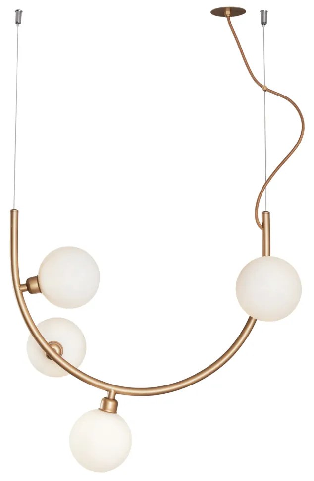 Pendente Astral 28X50X48,5Cm 4Xg9 Globo Ø12Cm - Usina 16942/4 (BT - Branco Texturizado, FOSCO)