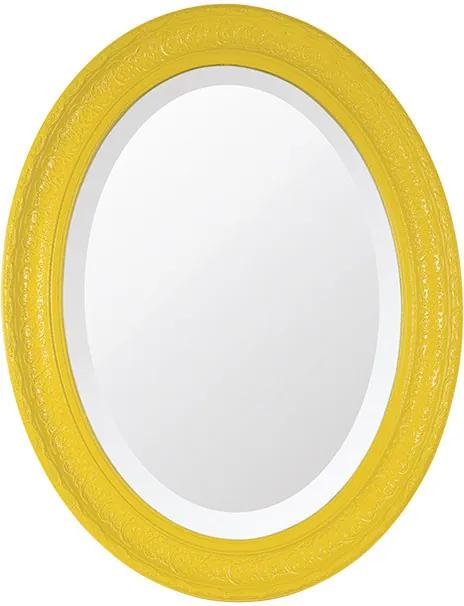 Espelho Oval Bisotê Amarelo Happy Grande