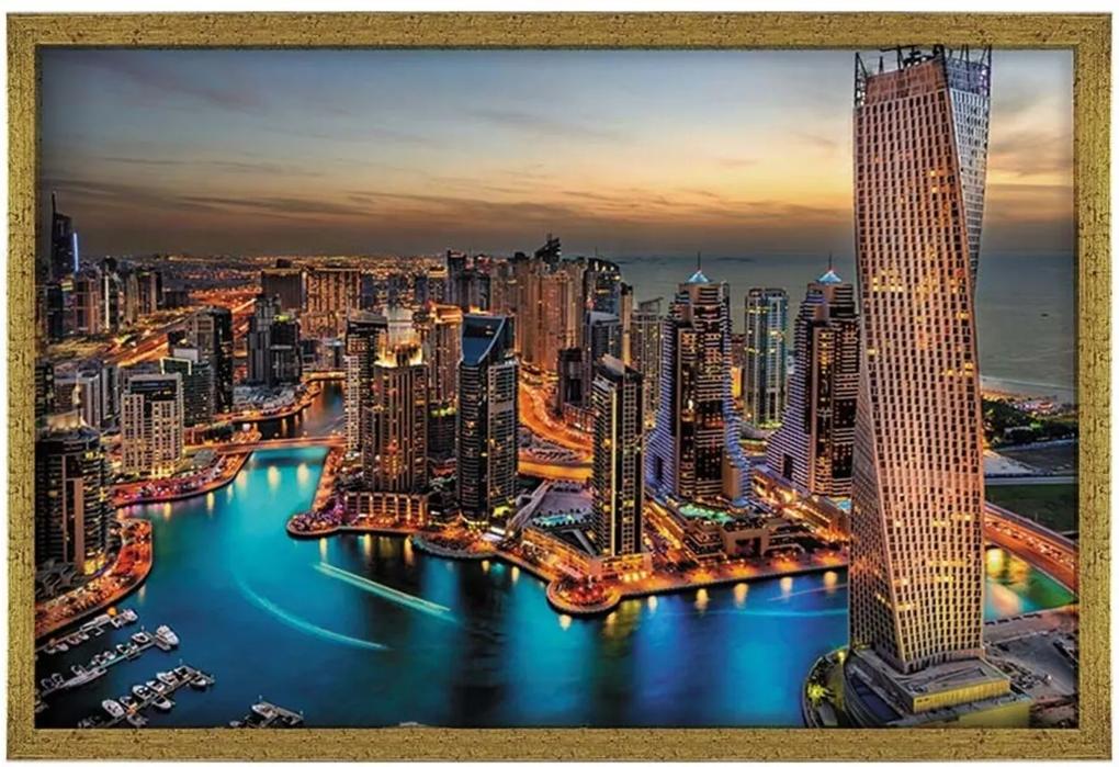 Quadro Love Decor Com Moldura New Dubai Dourado  Médio