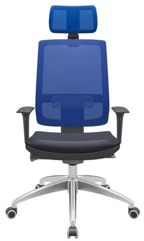 Cadeira Office Brizza Tela Azul Com Encosto Assento Facto Dunas Azul Marinho Autocompensador 126cm - 63143 Sun House
