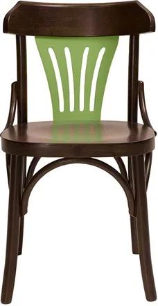 Cadeira Merione em Madeira Maciça - Imbuia/Verde Aspargo