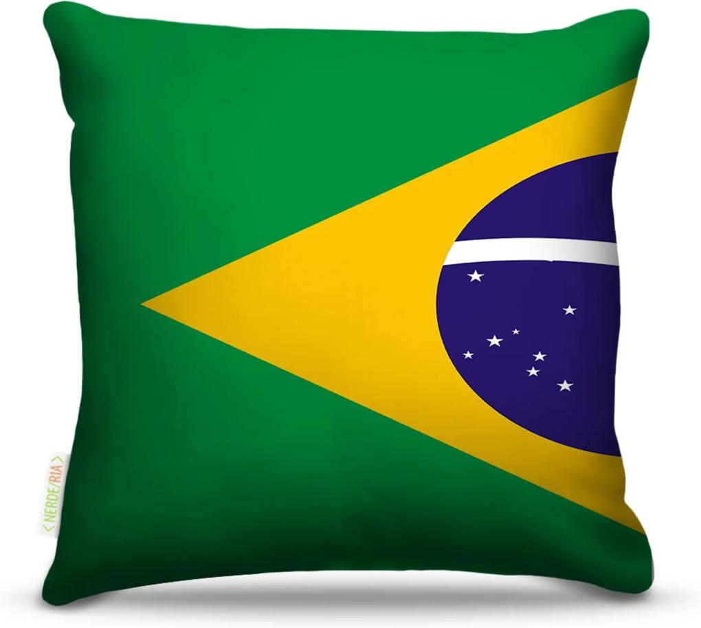 Almofada Nerderia Bandeira Brasil 45X45Cm