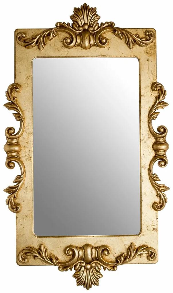Espelho Lavanda Retangular Entalhado - Dourado Envelhecido Provençal Chateau Blanc