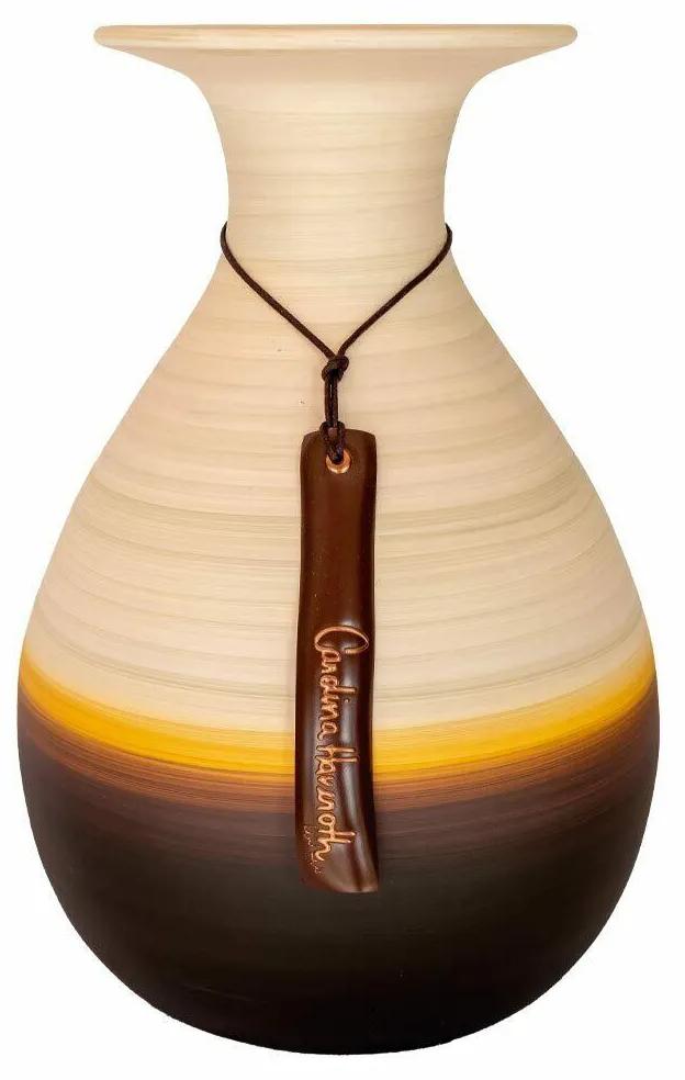 Vaso Bojudo com aba decorativo de cerâmica 15x39x15 - Salar Fosco  Kleiner Schein