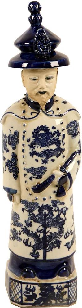 Escultura Decorativa Imperador de Porcelana Zizhen