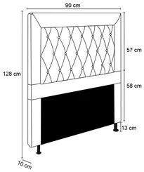 Cabeceira Cama Box Solteiro 90cm Turmalina Veludo J02 Preto - Mpozenat