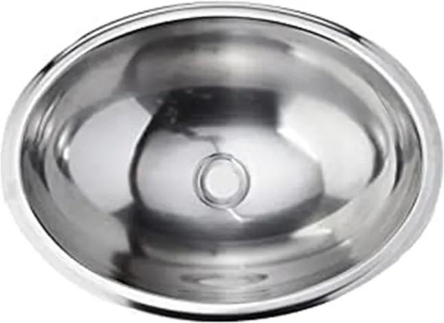 Lavabo Oval de sobrepor Tramontina em Aço Inox com Acabamento Acetinado 36 x 26 cm Tramontina 94113107