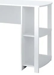 Mesa Escrivaninha em L Malu e Estante Livreiro 45x81cm Lean A06 Branco