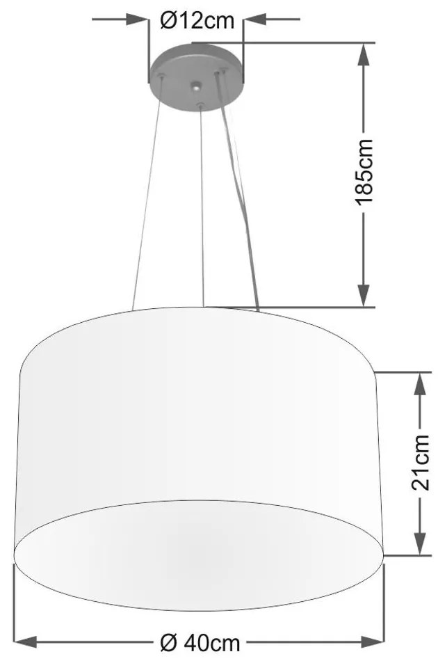 Lustre Luminária Pendente Cupula em Tecido MD-39801 - Bivolt - Para 3-Lâmpadas E27 - Lustres Vivare