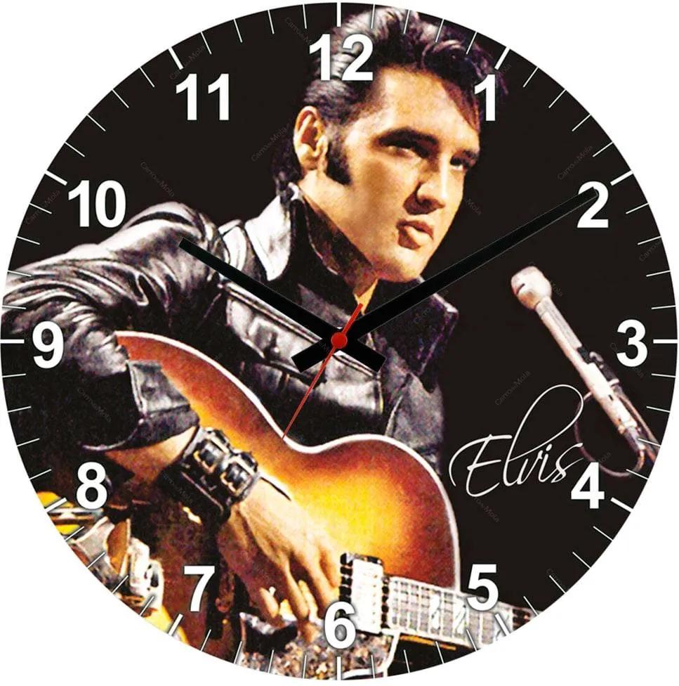 Relógio de Parede Elvis Presley em MDF - 28 cm