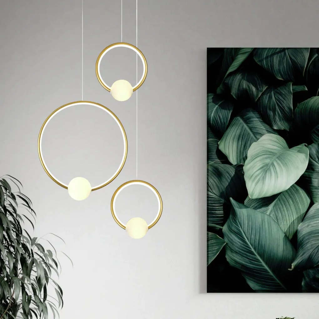 Pendente Allenza Ø20Cm Aro Vertical Led 6W 3000K Bivolt Alumínio Doura...
