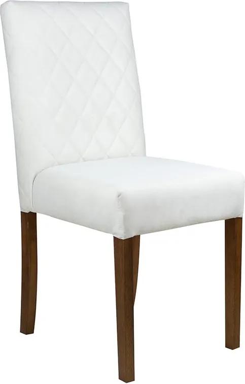 Cadeira de Jantar Estofada Beliz Capuccino Fosco e Marfim - Wood Prime 38122