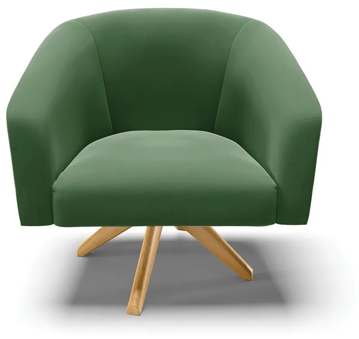 Poltrona Decorativa Giratória MA30 Kit 2 Stella Suede Verde D03 - D'Rossi