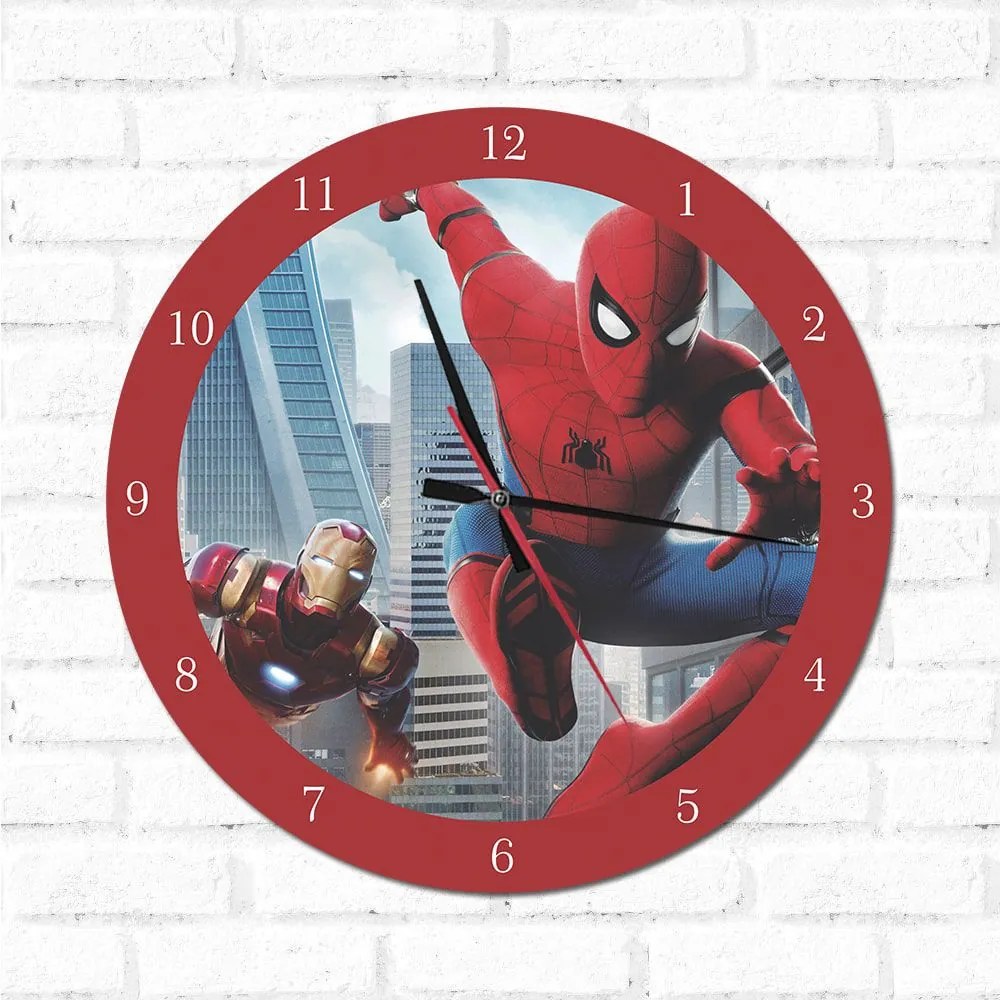 Relógio Decorativo Homem DE Ferro e Homem Aranha