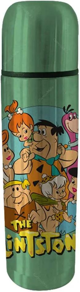 Garrafa Térmica Hanna Barbera Flintstones Family Verde em Inox - Urban