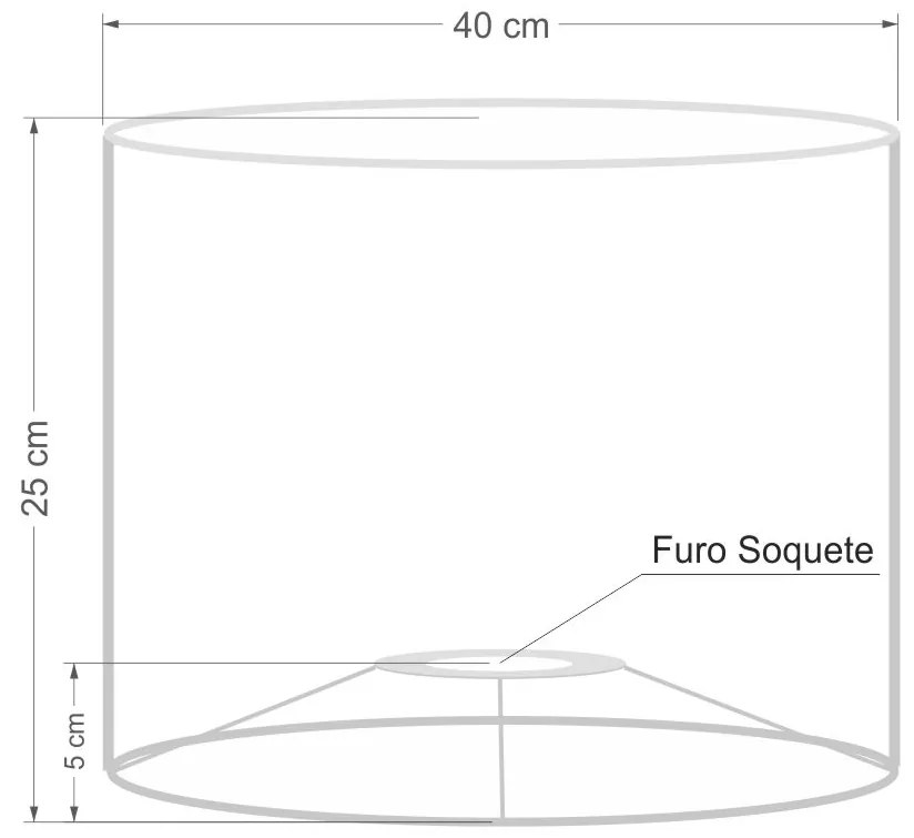 Cúpula abajur e luminária cilíndrica vivare cp-8018 Ø40x25cm - bocal europeu