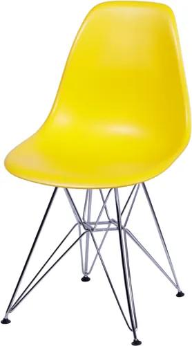 Cadeira Eiffel PP Amarela Base Cromada Or Design