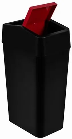 Lixeira Tampa Basculante 8 Litros Preta/Vermelha - LTB1 PR-BRD - Astra - Astra