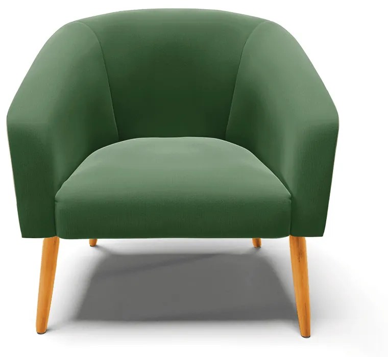 Poltrona Decorativa Pé Palito Castanho kit 2 Stella Suede D03 - D'Rossi - Verde