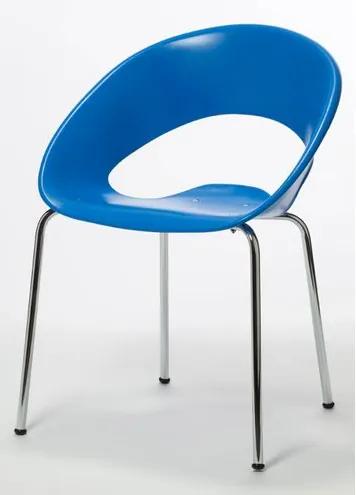 Cadeira One Base Fixa Cromada Cor Azul - 22665 Sun House