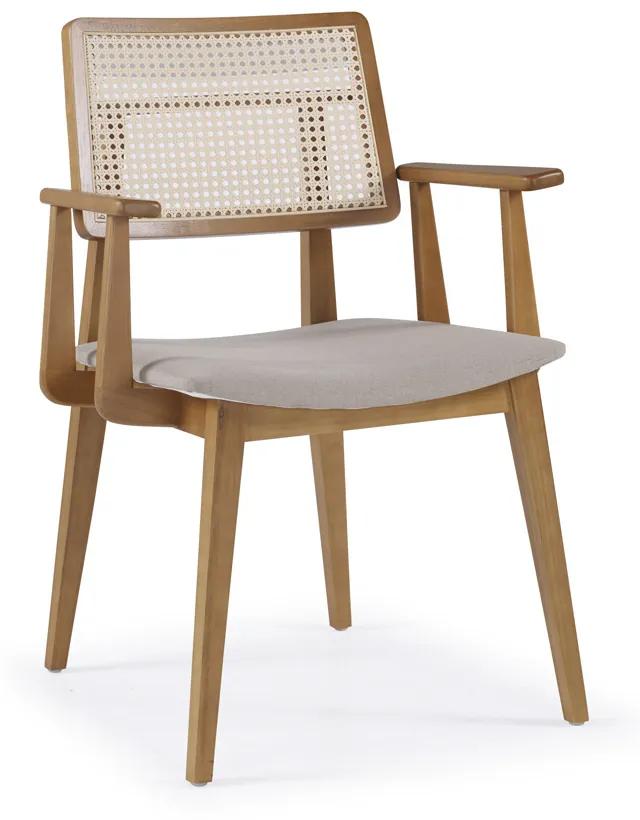 Cadeira com Braço Royal Estofado Anatômico Tela Portuguesa Estrutura Madeira Tauari Design by Bruno Faucz