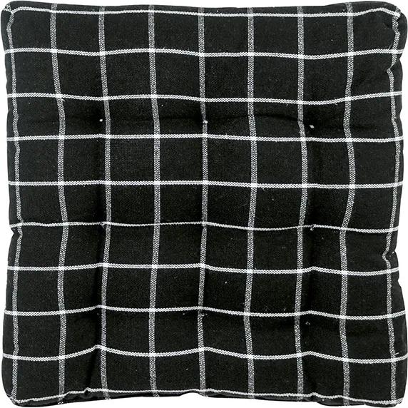 Almofada Futton Black &amp; White Quadriculado de 40 x 40 cm
