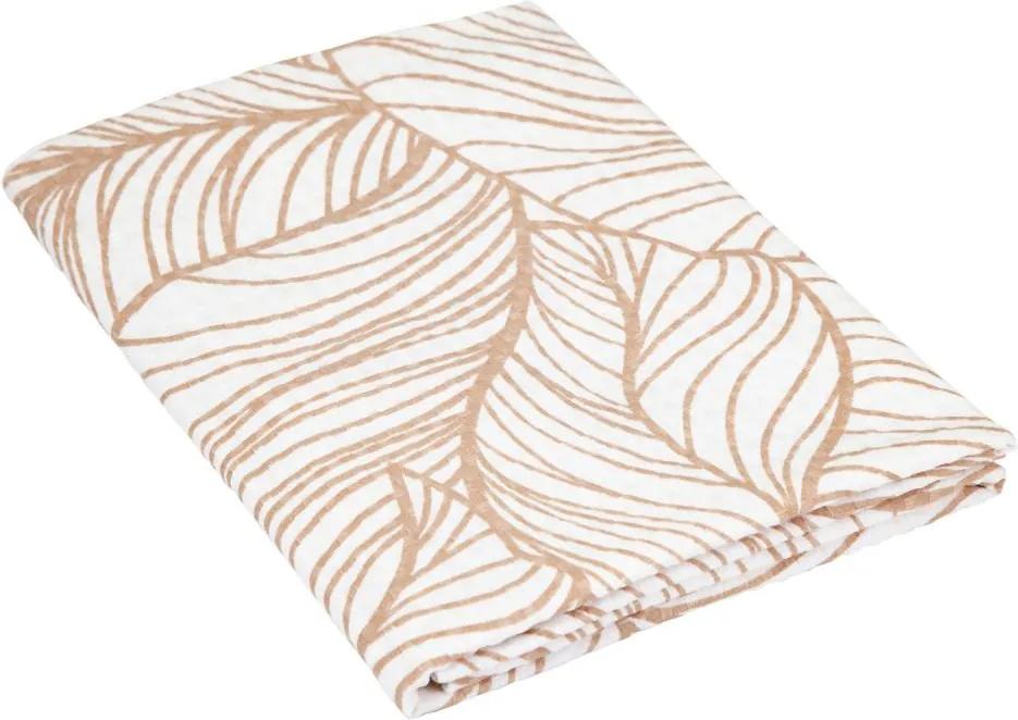 Porta Travesseiro Teka Abas Folhas Creme Doris ( 50x70cm ) - Coleção Gênova Print