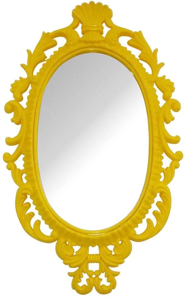 Espelho Oval Giant Princess Amarelo em Vidro - Urban - 73x44 cm