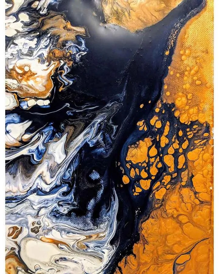 Quadro Decorativo Abstrato Tinta em Tela - KF 55443 30x40