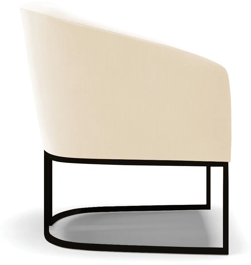 Poltrona Decorativa Industrial Preto Kit 2 Stella Suede D03 - D'Rossi - Bege