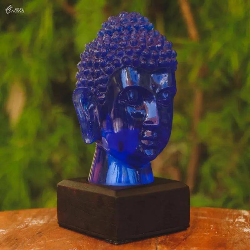 Luminária Cabeça Buda Azul