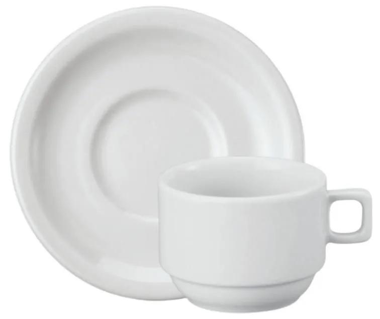 Xicara Café Com Pires 100Ml Porcelana Schmidt - Mod. Protel 073