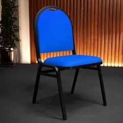 Cadeira Hoteleira Auditório Empilhável Sintético Z33 Azul - Mpozenato